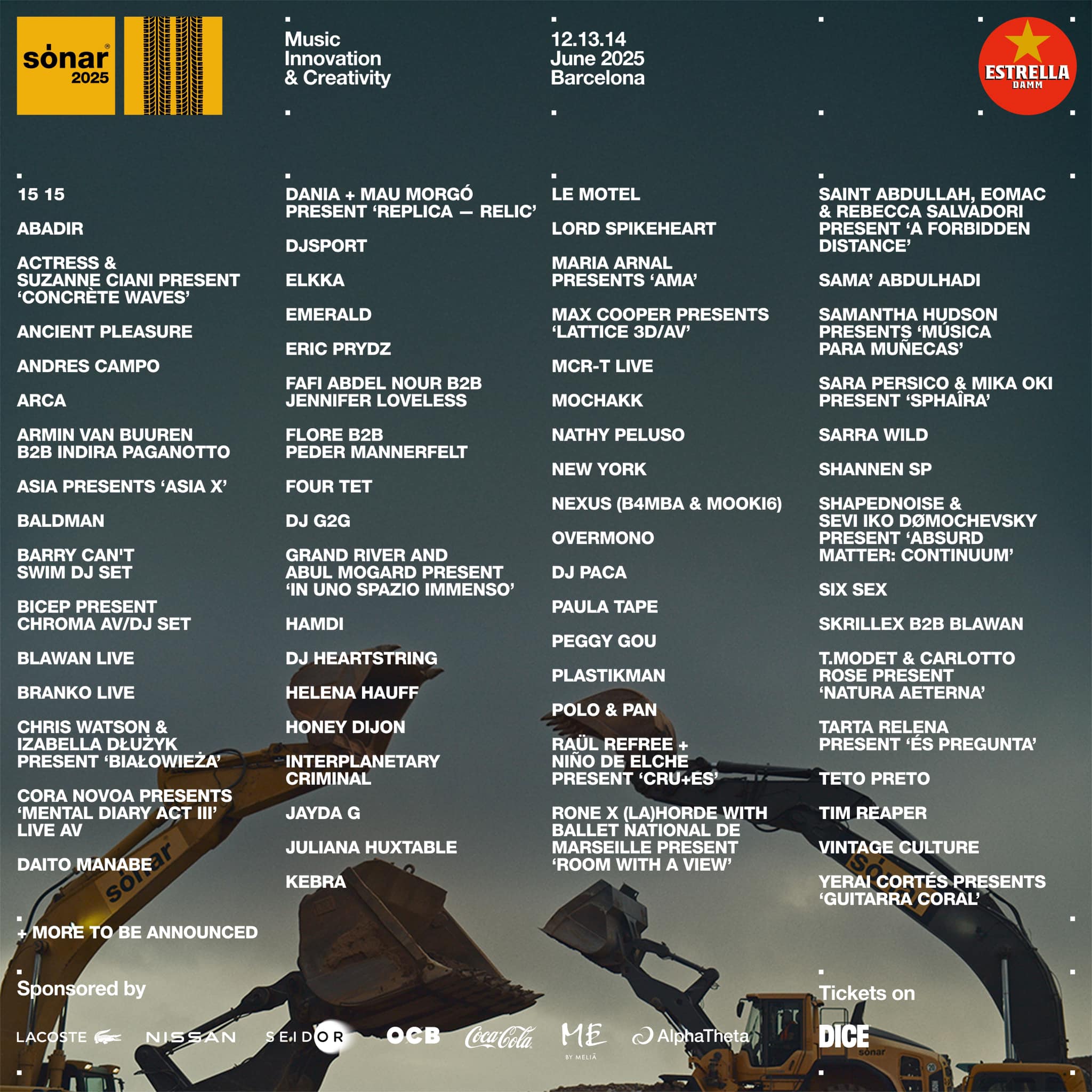 Sonar 2025 Lineup Poster