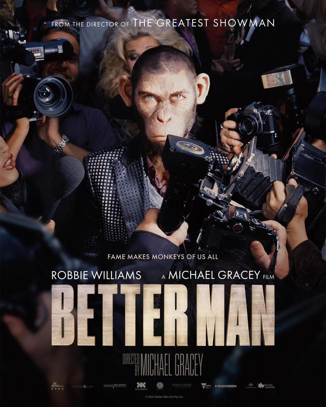 official poster for the robbie williams biopic better man v0